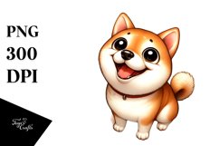 Crazy Funny Shiba Inu | Watercolor Clipart Product Image 3