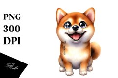 Funny Shiba Inu Sitting Clipart Product Image 1