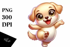 Crazy Funny Baby Labrador Retriever | Cartoon Clipart Product Image 3