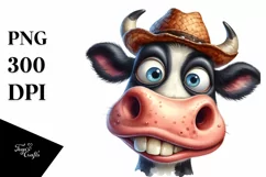 Funny Cow Big Eyes | Sublimation | Clipart Product Image 3