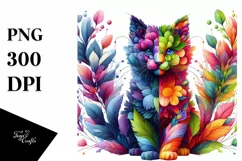kitten with Flower Body PNG Product Image 3
