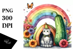Cat House Rainbow Colorfull Butterfly | Sublimation | Product Image 1