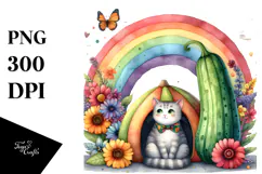 Cat House Rainbow Colorfull Butterfly | Sublimation | Product Image 1