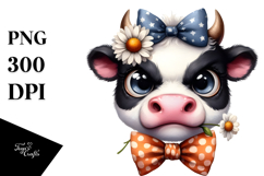 Funny Cow with Angry Face PNG Product Image 1