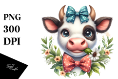 Funny Cow with Flower and Sunglasses Product Image 1