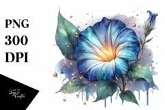 Shiny Morning Glory Golden Watercolor Product Image 3