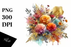 Colorful Marigold Splash Bouquet with Gold Foil Product Image 1