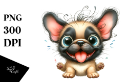 Baby French Bulldog with Floral PNG Product Image 1