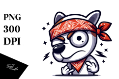 Goofy Skull with Bandana, High-Res PNG Product Image 1