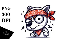 Goofy Skull with Bandana, High-Res PNG Product Image 1