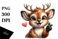 Detailed Funny Cute Deer Portrait | Sublimation Clipart Product Image 3