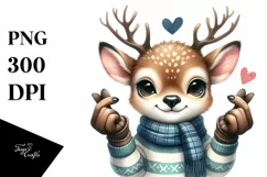 Detailed Funny Cute Deer Portrait | Sublimation Clipart Product Image 1