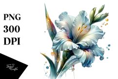 Glass Gladiolus with Golden Insertions | Watercolor Splash Product Image 1