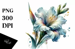 Glass Gladiolus with Golden Insertions | Watercolor Splash Product Image 1