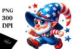 Patriotic Gnome with Retro Clothes PNG Product Image 1