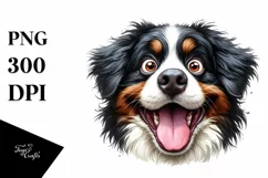 Crazy Funny Bernese Mountain Dog | Watercolor Clipart Product Image 3