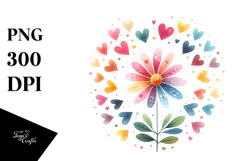 Colorful Boho Flower Digital Painting PNG Product Image 1