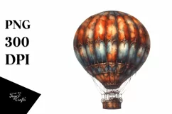 Vintage Hot Air Balloon PNG Product Image 1