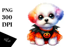 Cute Bichon Frise Dressed for Halloween.png Product Image 1