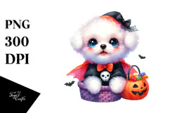 Cute Bichon Frise Dressed for Halloween.png Product Image 1