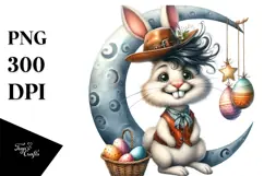 Watercolor Goofy Bunny with Leather Teeth PNG Product Image 1