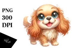 Baby Cocker Spaniel with Floral PNG Product Image 1