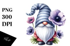 Cute Gnome with Large Anemone PNG Product Image 1