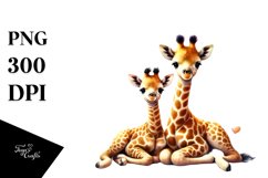 Adorable Baby Giraffe with Heart, PNG Product Image 1