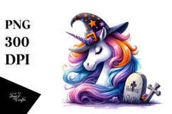 Vibrant Halloween Unicorn | Sublimation | Clipart Product Image 1