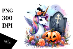 Vibrant Halloween Unicorn | Sublimation | Clipart Product Image 1
