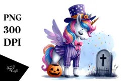 Vibrant Halloween Unicorn | Sublimation | Clipart Product Image 1