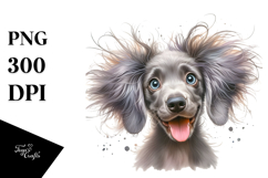 Happy Crazy Fur Baby Weimaraner PNG Product Image 1