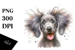 Happy Crazy Fur Baby Weimaraner PNG Product Image 1