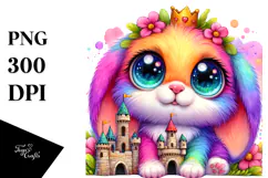 Vibrant Goofy Baby Bunny PNG Product Image 1