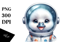 Baby Swan with Astronaut Helmet PNG Product Image 1