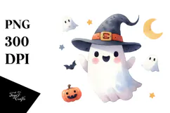 Simple Halloween Clipart of Ghost PNG Product Image 1