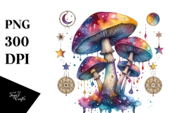 Vibrant Celestial Mushroom Tarot PNG Product Image 1
