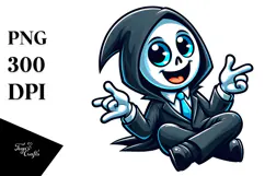 Silly Cartoon Reaper with Suit, Transparent PNG Product Image 1