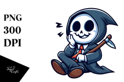 Silly Cartoon Reaper in Suit, High-Quality PNG Product Image 1