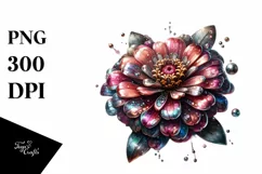 Shiny Zinnia Watercolor Clipart Product Image 1
