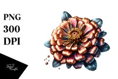 Shiny Zinnia Watercolor Clipart Product Image 3