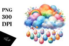 Colorful Cloud Easter Eggs PNG Product Image 1