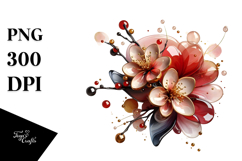 Glossy Cherry Blossom in Material, PNG Product Image 1