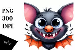 Funny Halloween Bat Goofy Smile, Transparent PNG Product Image 3