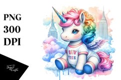Baby Unicorn at New York Club, Colorful PNG Product Image 3