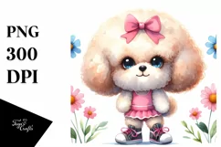 Cheerful Bichpoo Watercolor Clipart Product Image 1