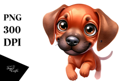 Watercolor Baby Cartoon Rhodesian Ridgeback PNG Product Image 1