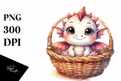 Cute Smiling Baby Dragon PNG Product Image 1