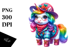 Funny Cute Baby Unicorn in Style PNG Product Image 1
