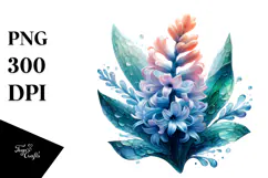 Abstract Watercolor Hyacinth | Sublimation | Clipart Product Image 1